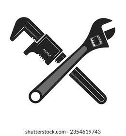 Pipe wrench vector illustration on white background