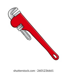 pipe wrench vector illustration,isolated on white background,top view