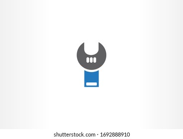 Pipe wrench vector logo design concept