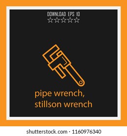 pipe wrench,stillson wrench vector icon