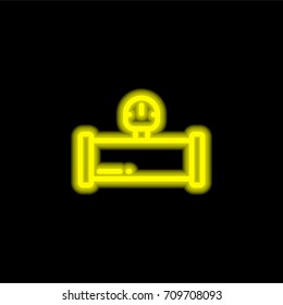 Pipe yellow glowing neon ui ux icon. Glowing sign logo vector