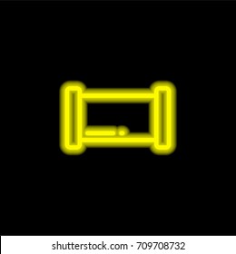 Pipe yellow glowing neon ui ux icon. Glowing sign logo vector