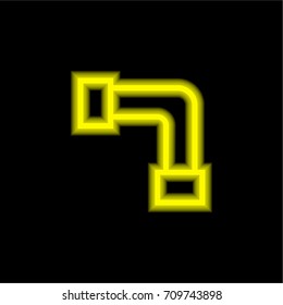 Pipe yellow glowing neon ui ux icon. Glowing sign logo vector