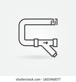 Pipe with Y-filter or Y strainer vector concept outline icon or sign