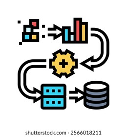 pipeline big data color icon vector. pipeline big data sign. isolated symbol illustration