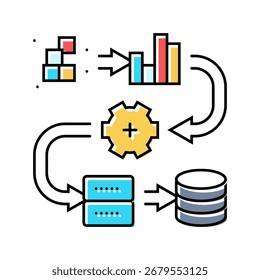 pipeline big data color icon vector. pipeline big data sign. isolated symbol illustration