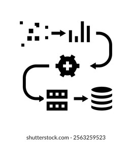 pipeline big data glyph icon vector. pipeline big data sign. isolated symbol illustration