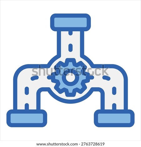 Pipeline Blue White Single Icon