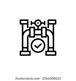 Pipeline Check Line Icon. linear style sign for mobile concept and web design. Outline vector icon.