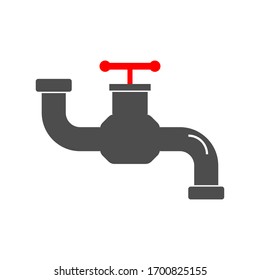 Pipeline Color Icon. Valve Sign Design