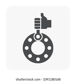 Pipeline construction industry and equipment icon isolated on white background.