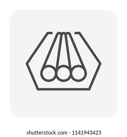 Pipeline construction vector icon. For transport, drainage or supply liquid in power and energy industry i.e.crude, oil, natural gas, gasoline, petroleum. Also for plumbing and irrigation. 64x64 px.
