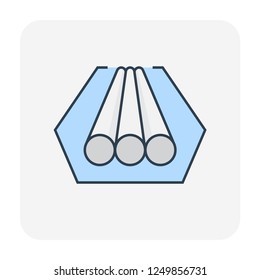 Pipeline construction vector icon. For transport, drainage or supply liquid in power and energy industry i.e.crude, oil, natural gas, gasoline, petroleum. Also for water in plumbing and irrigation.