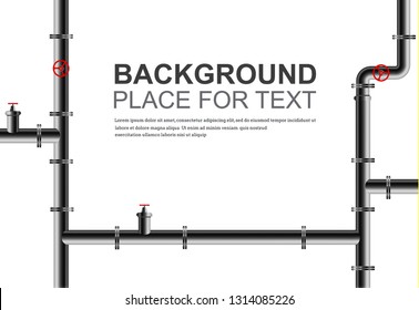 Pipeline design background pattern with pipe with valve vector illustration pipeline design. 