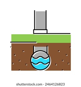 pipeline of drainage color icon vector. pipeline of drainage sign. isolated symbol illustration