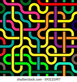 Pipeline grid. Abstract geometric design of tubes. industrial background. Architectural metal structure. Vector geometric pattern. Modern texture pattern EPS10.
