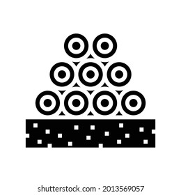pipeline heap glyph icon vector. pipeline heap sign. isolated contour symbol black illustration