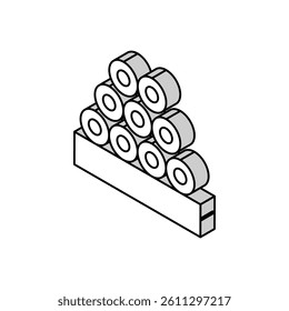 pipeline heap isometric icon vector. pipeline heap sign. isolated symbol illustration