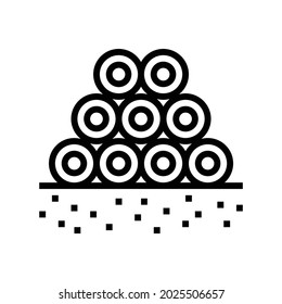 pipeline heap line icon vector. pipeline heap sign. isolated contour symbol black illustration