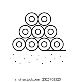 pipeline heap line icon vector. pipeline heap sign. isolated contour symbol black illustration