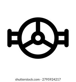 Pipeline icon. Editable line icon. Professional and modern outline icon vector illustration featuring industrial tube infrastructure with connecting valves in a sleek design.