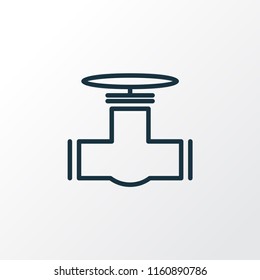 Pipeline icon line symbol. Premium quality isolated valve element in trendy style.