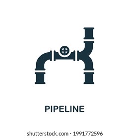 Pipeline icon. Monochrome simple element from oil industry collection. Creative Pipeline icon for web design, templates, infographics and more