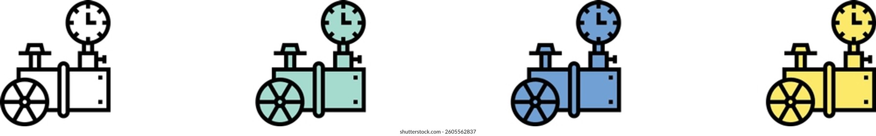 pipeline icon. Outline, Green, Blue and Yellow Style Design Isolated On White Background