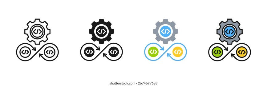 Pipeline Icon Pack In Multiple Styles