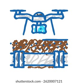 inspeção de pipeline drone ícone doodle esboço vetor. inspeção de pipeline drone sinal. símbolo isolado ilustração