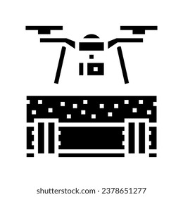 pipeline inspection drone glyph icon vector. pipeline inspection drone sign. isolated symbol illustration