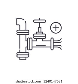 Pipeline line icon concept. Pipeline vector linear illustration, symbol, sign