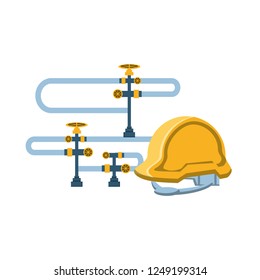pipeline petroleum with helmet