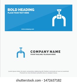 Pipeline, Pipe, Gas, Line SOlid Icon Website Banner and Business Logo Template
