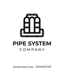 Design do logotipo do sistema de encanamento de tubulação