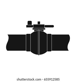 Pipeline shutter.Oil single icon in black style vector symbol stock illustration web.