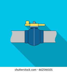 Pipeline shutter.Oil single icon in flat style vector symbol stock illustration web.