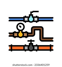 pipeline system petroleum engineer color icon vector. pipeline system petroleum engineer sign. isolated symbol illustration