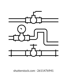 pipeline system petroleum engineer line icon vector. pipeline system petroleum engineer sign. isolated contour symbol black illustration