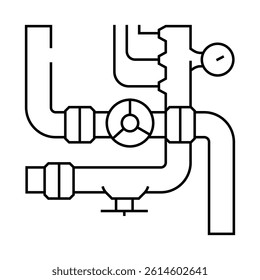 pipeline system petroleum engineer line icon vector. pipeline system petroleum engineer sign. isolated contour symbol black illustration