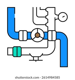 pipeline system petroleum engineer line icon vector. pipeline system petroleum engineer sign. isolated symbol illustration