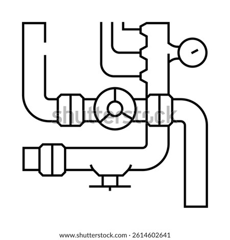 pipeline system petroleum engineer line icon vector. pipeline system petroleum engineer sign. isolated contour symbol black illustration