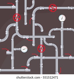  Pipeline system vector Plumbing Service of repairing Installation background.