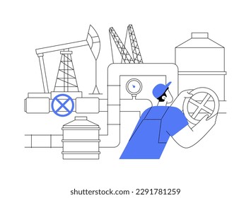 Pipeline transport abstract concept vector illustration. Transportation of liquid or gas, system of pipes, oil crude refinery, petrol production, natural gas, processing plant abstract metaphor.