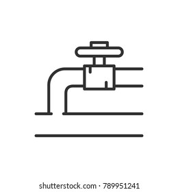 pipeline with valve. Line with Editable stroke
