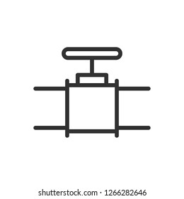 pipeline with valve. linear icon. Line with editable stroke
