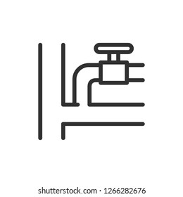 pipeline with valve. linear icon. Line with editable stroke