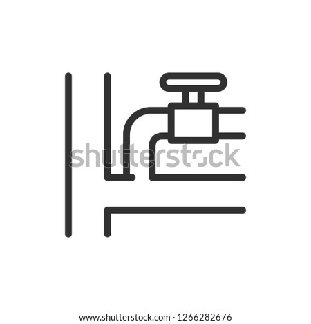 pipeline with valve. linear icon. Line with editable stroke