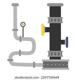 pipeline with valves vector illustration