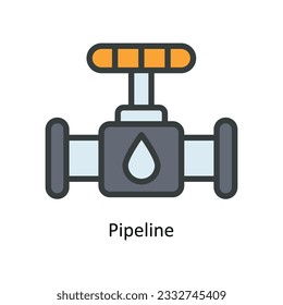 Pipeline Vector Fill outline Icon Design illustration. Nature and ecology Symbol on White background EPS 10 File